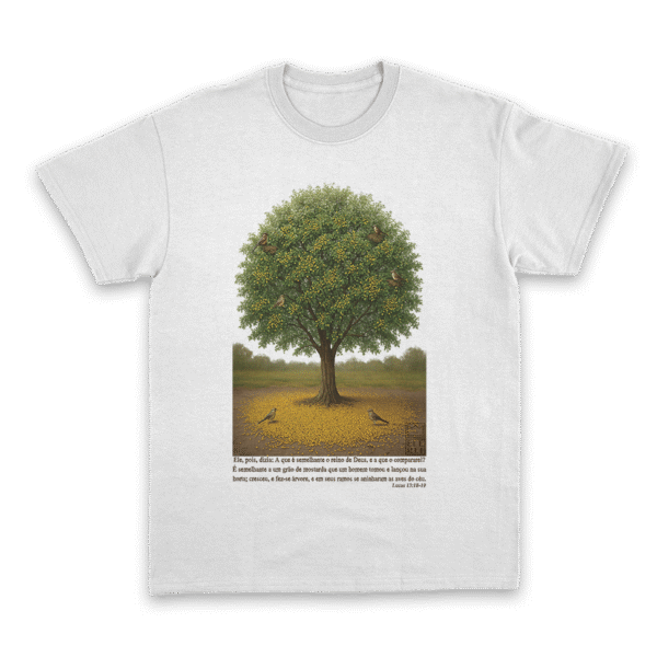 Camiseta Masculina Ele Rei – Lucas 13:18-19 (O Grão de Mostarda) - Imagem 9